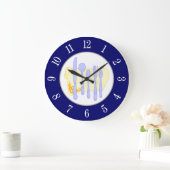 Restaurant Silverware op Blue White Numbers Clock Grote Klok (Huis)
