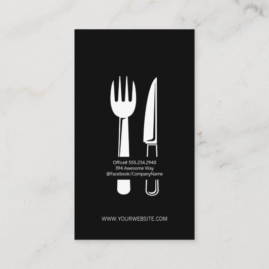 Restaurant Silverware Visitekaartje (Achterkant)