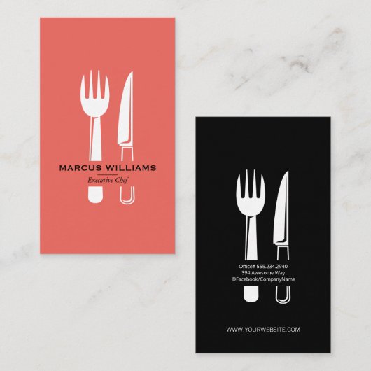 Restaurant Silverware Visitekaartje (Voorkant / Achterkant)