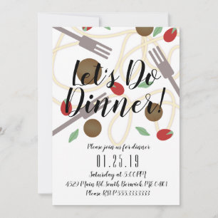 Restaurant Spaghetti Diner Diner Italiaanse Partij Aankondiging