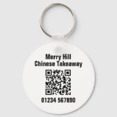 Restaurant-Takeaway Online Menu QR-code Sleutelhanger (Achterkant)