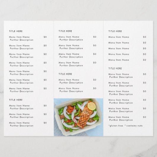 Restaurant Takeout | Menu photo moderne (Dos)
