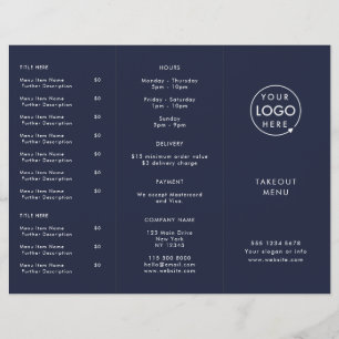 Restaurant Takeout   Menu Reprise du logo bleu mar