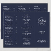 Restaurant Takeout | Menu Reprise du logo bleu mar (Devant / Derrière)