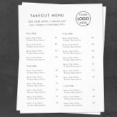 Restaurant Takeout | Minimalistisch menu Logo