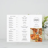 Restaurant Takeout Modern Logo Photo Tri-voudig Me (Staand voorkant)