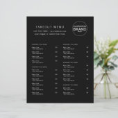 Restaurant Takeout Restauration Black Logo Menu (Debout devant)