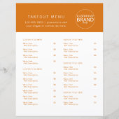 Restaurant Takeout Restauration Logo Orange Menu (Devant)
