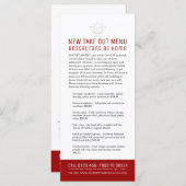 Restaurant thuis nieuwe temp uit menu (Voorkant / Achterkant)