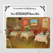 Restaurant Vincent van Gogh Soft Opening Kaart (Voorkant / Achterkant)