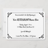 Restaurant Vincent van Gogh Soft Opening Kaart (Achterkant)