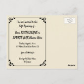 Restaurant vintage Soft Ouverture Invitation (Dos)