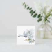 Restaurant vuurtoren vierkante visitekaartje (Staand voorkant)