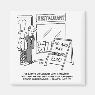 Restaurant werknemers gastvrijheid. Tekort aan che Magneet