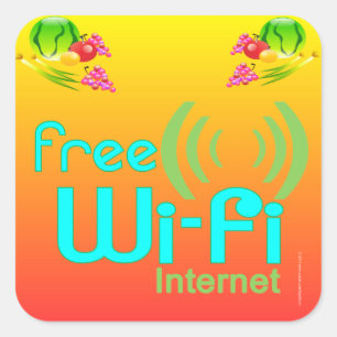 "Restaurantgoederen" Gratis Wi-Fi-stickers Vierkante Sticker