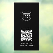 Restaurantkoffie Logo en QR Code Aangepaste kleur  Raamsticker (Vel 3)