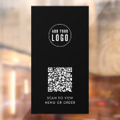 Restaurantkoffie Logo en QR Code Aangepaste kleur  Raamsticker (Vel 2)