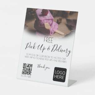 Restaurantlevering QR-code Pedestal Sign Reclamebord Met Voetstuk