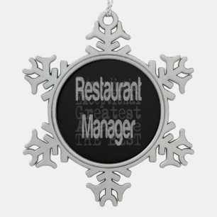 Restaurantmanager Extraordinaire Tin Sneeuwvlok Ornament