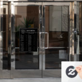 Restaurantmenu | Zwarte Logo Cafe Menu Raamsticker (Kantoordeur)