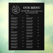 Restaurantmenu | Zwarte Logo Cafetaria Menu Raamsticker (Vel 3)