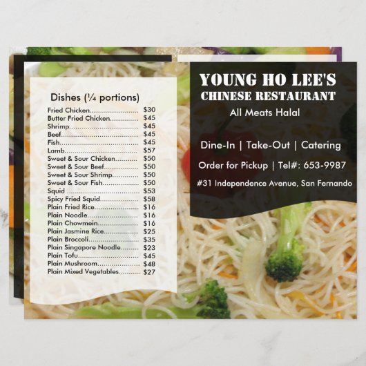 Restaurantmenubrochure (Voorkant / Achterkant)