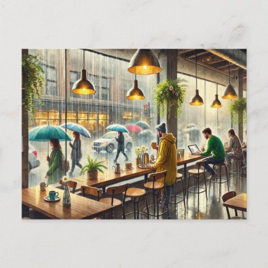 Restaurants in de buurt van Rainy Seattle Briefkaart (Voorkant)