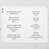 Restaurants Levert Kinder Menu Coloring Pack (Voorkant / Achterkant)