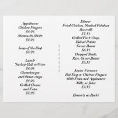 Restaurants, Menu Campagne, Personnaliser ! (Dos)