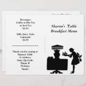 Restaurants, Menu Petit-Déjeuner Personnalisable (Devant / Derrière)