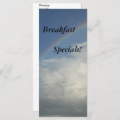 Restaurants, Ontbijtspecials, Regenboog Menu (Voorkant / Achterkant)