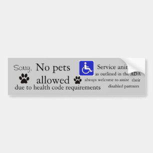 Restaurants zonder huisdieren tekenen grijs bumpersticker