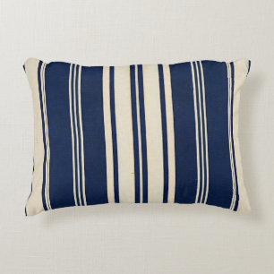Restauratie Ivoor Navy Blauwe Vintage Weefsel Uite Accent Kussen
