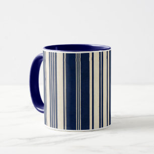 Restauratie Ivoor Navy Blauwe Vintage Weefsel Uite Mok