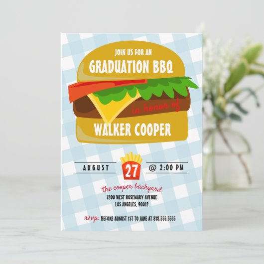 Restauration rapide Invitation à la graduation (Debout devant)
