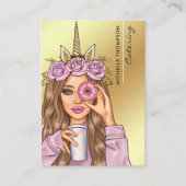 Restauration Whimsical Unicorn Lady Carte de visit (Devant)