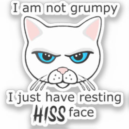 Resten Zijn Gezicht Witte Kat - Voordelen PACR Sticker