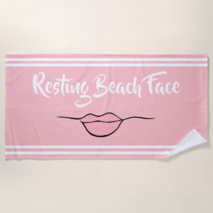Restend strand gezichtsveld "Lips" Roze keukenhand Strandlaken