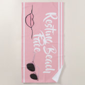 Restend strand van het Roze Beach handdoek (Voorkant)
