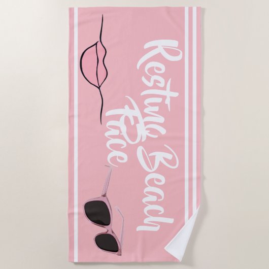 Restend strand van het Roze Beach handdoek (Voorkant)