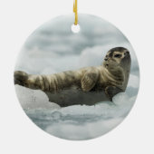 Restende Baby zegel Keramisch Ornament (Achterkant)