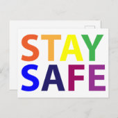 rester en sécurité carte postale - l'envoyer à un  (Devant / Derrière)