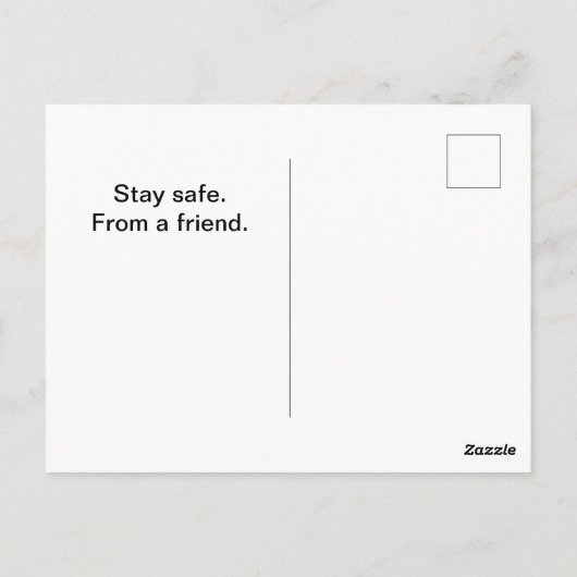 rester en sécurité carte postale - l'envoyer à un (Dos)