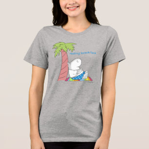 RESTERENDE BEACH FACE belly button hippo Boynton T Tri-Blend Shirt