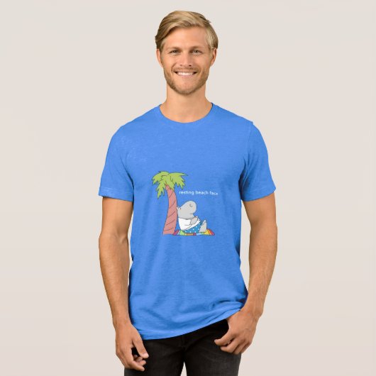 RESTERENDE BEACH FACE belly button hippo Boynton Tri-Blend Shirt (Voorkant volledig)