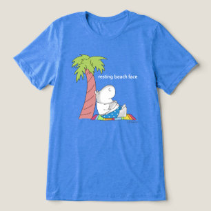 RESTERENDE BEACH FACE belly button hippo Boynton Tri-Blend Shirt
