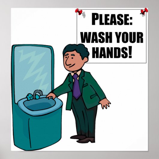 Resterende teken: handen wassen poster (Voorkant)
