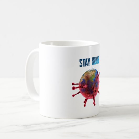 Restez à la maison Café Mug (Devant gauche)