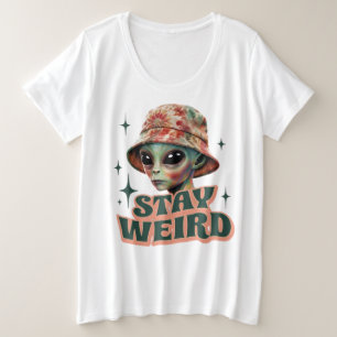 Restez Alien bizarre Plus Taille T-Shirt pour femm