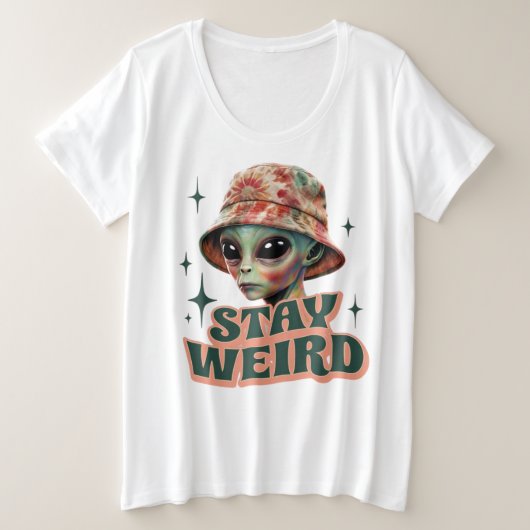 Restez Alien bizarre Plus Taille T-Shirt pour femm (Design devant)